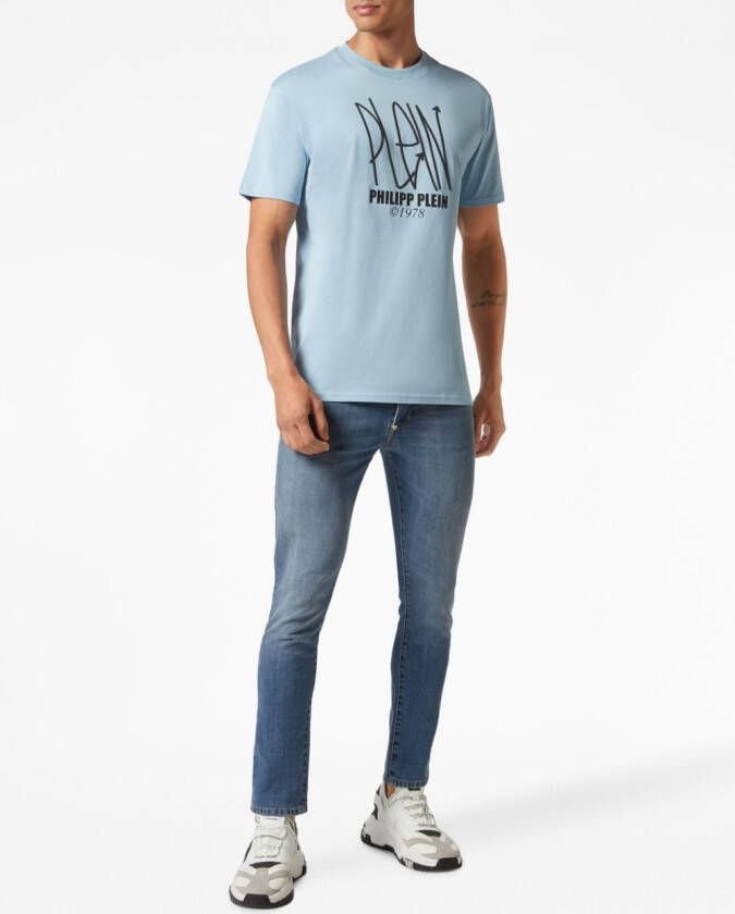 Philipp Plein T-shirt met logoprint Blauw