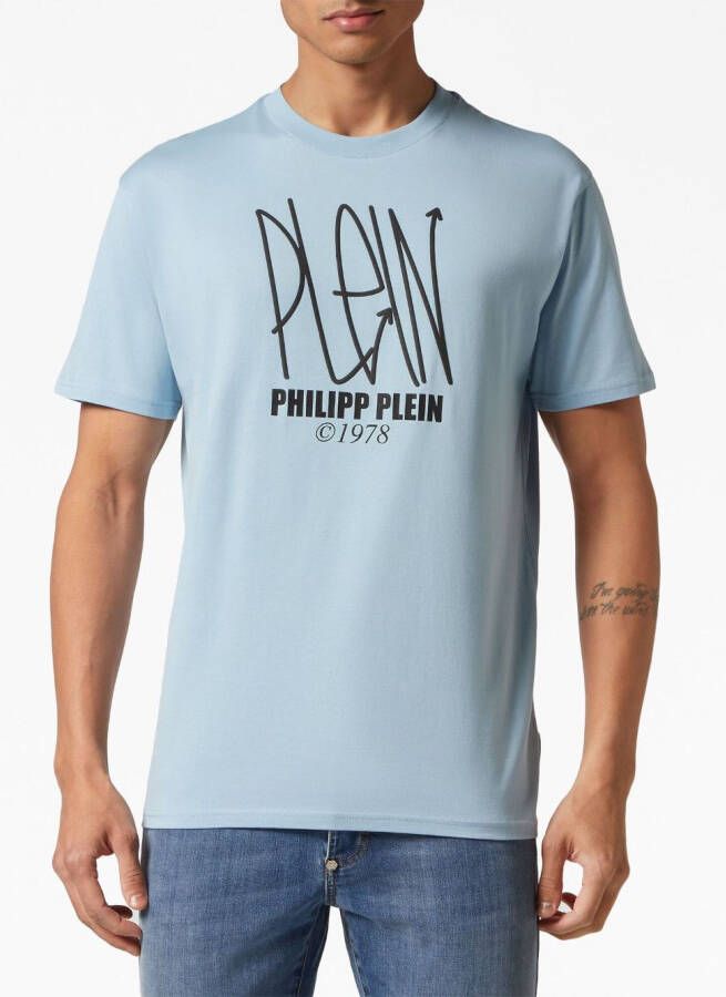 Philipp Plein T-shirt met logoprint Blauw