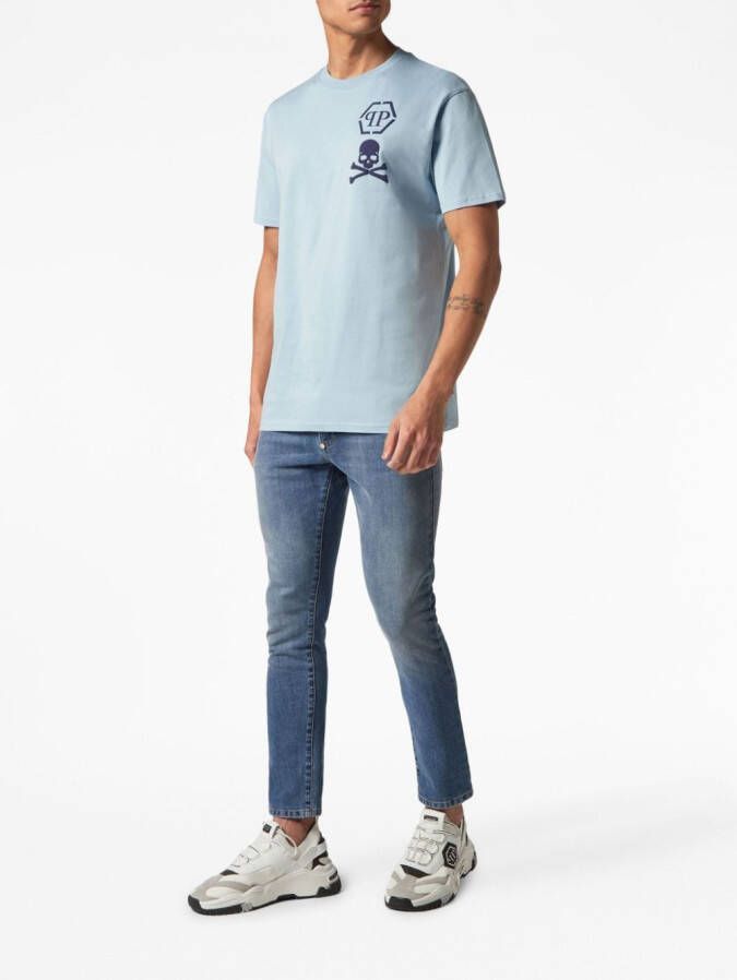 Philipp Plein T-shirt met logoprint Blauw