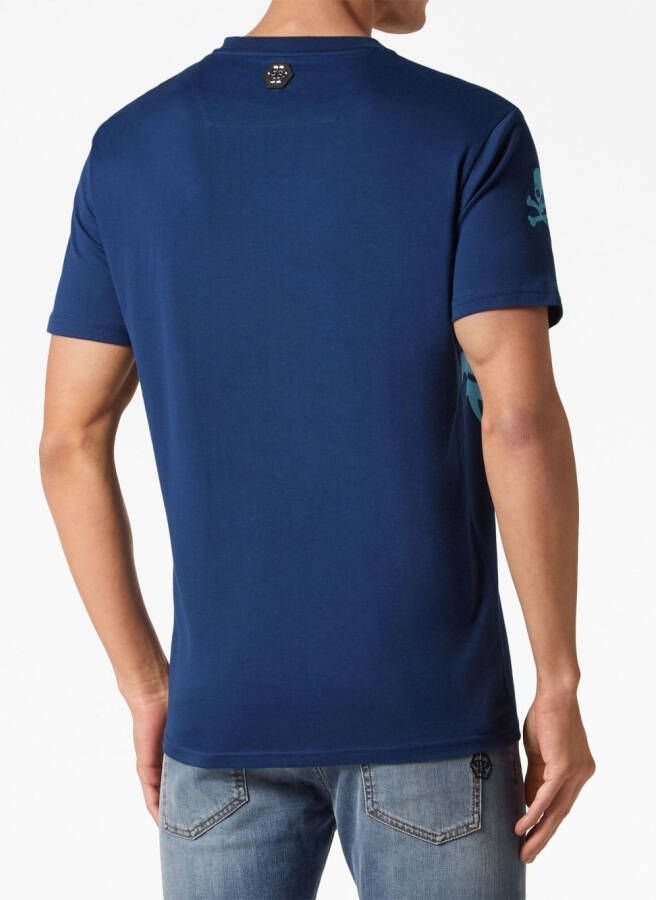 Philipp Plein T-shirt met logoprint Blauw