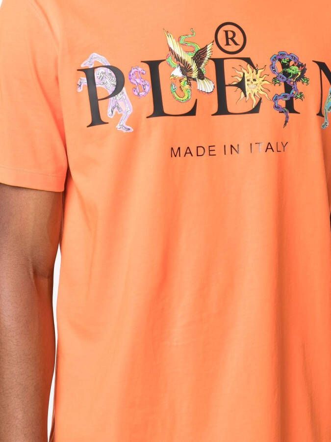 Philipp Plein T-shirt met logoprint Oranje