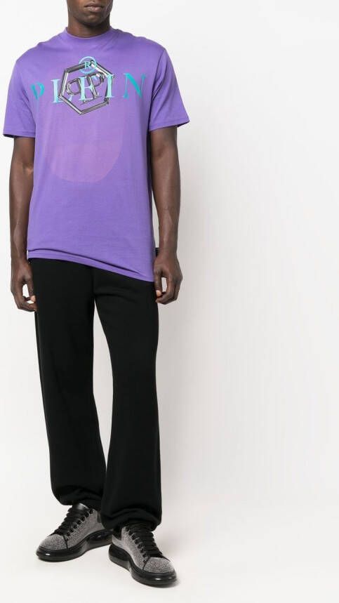 Philipp Plein T-shirt met logoprint Paars