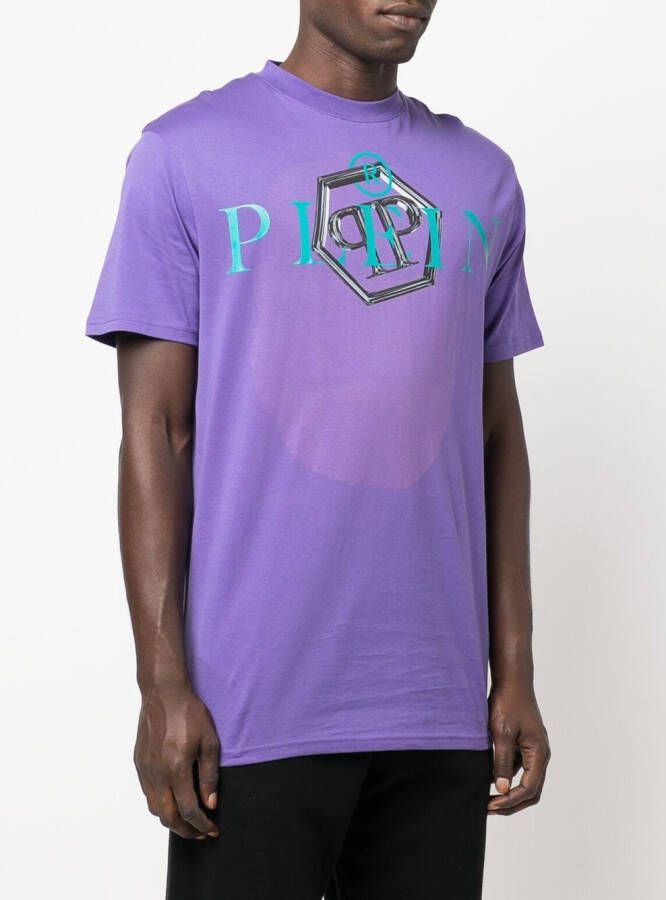 Philipp Plein T-shirt met logoprint Paars