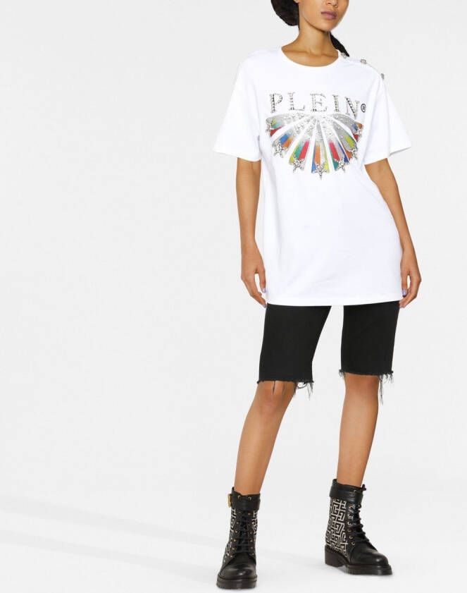 Philipp Plein T-shirt met logoprint Wit