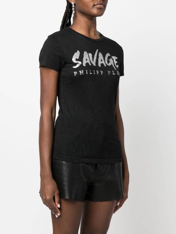 Philipp Plein T-shirt met pailletten Zwart