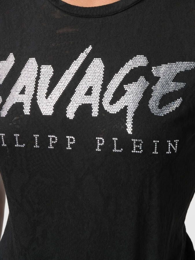 Philipp Plein T-shirt met pailletten Zwart
