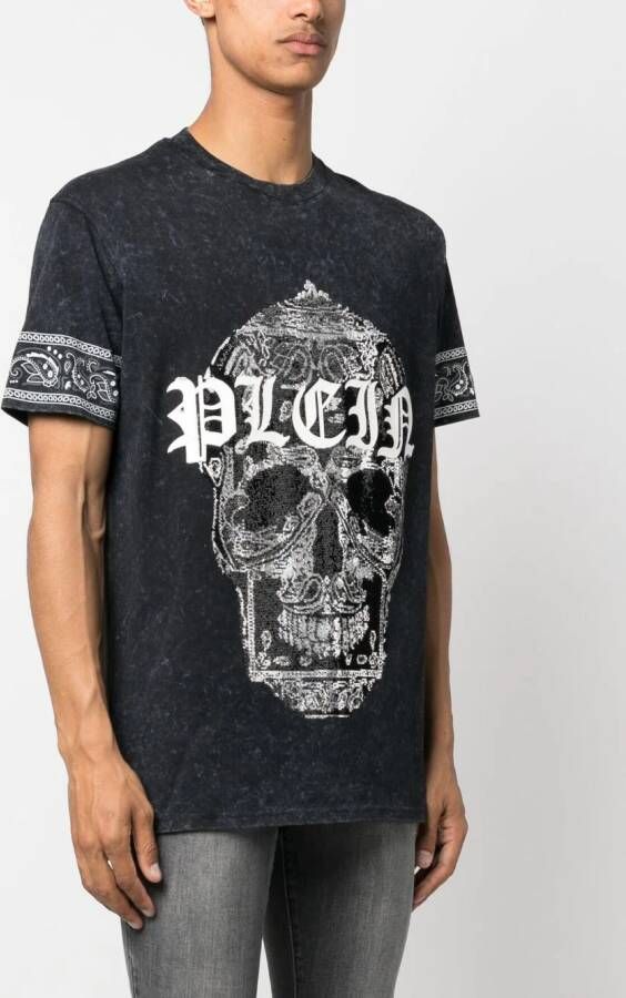 Philipp Plein T-shirt met paisley print Zwart
