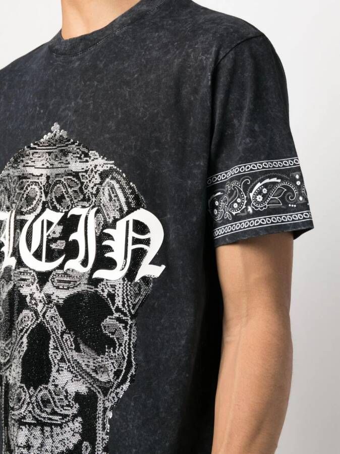 Philipp Plein T-shirt met paisley print Zwart