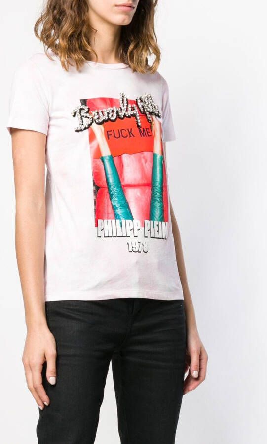 Philipp Plein T-shirt met print Roze