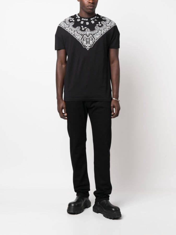 Philipp Plein T-shirt met ronde hals Zwart