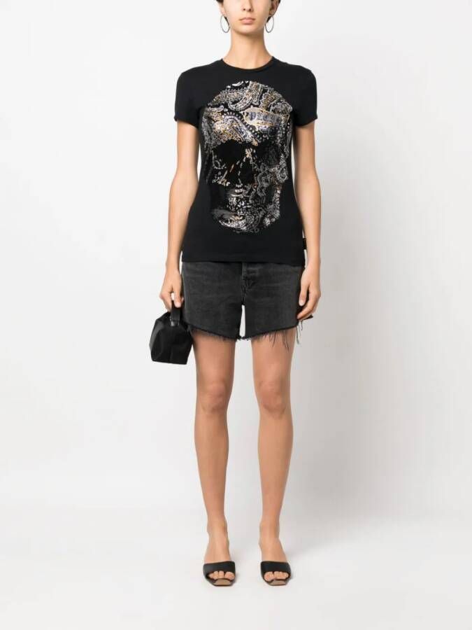 Philipp Plein T-shirt met ronde hals Zwart