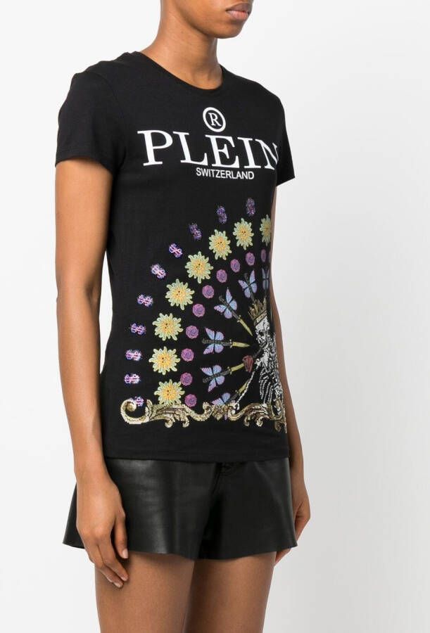 Philipp Plein T-shirt met ronde hals Zwart