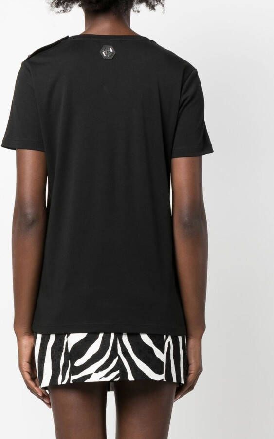 Philipp Plein T-shirt met ronde hals Zwart