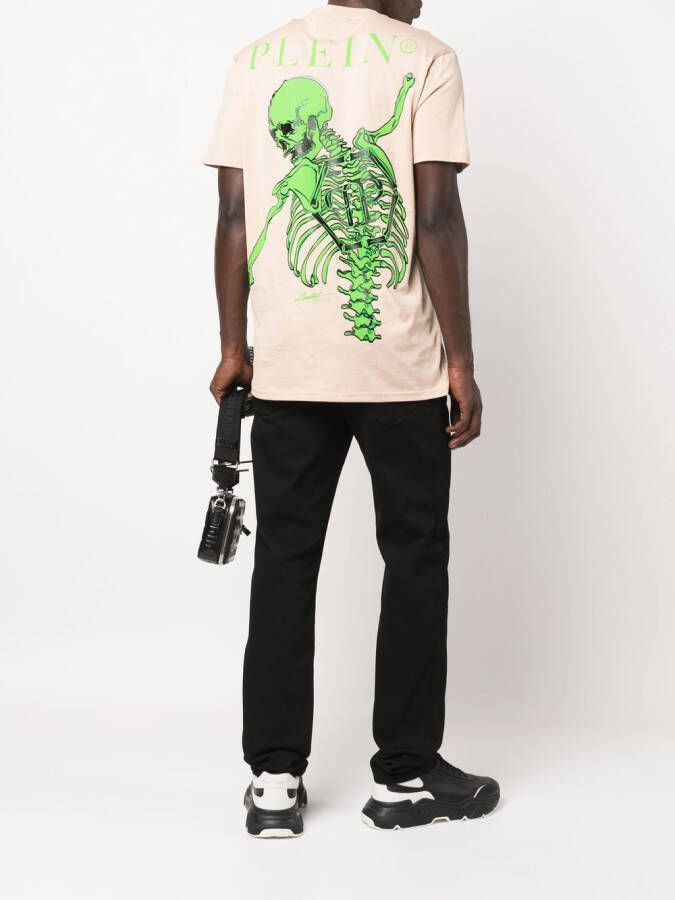 Philipp Plein T-shirt met skelet print Beige