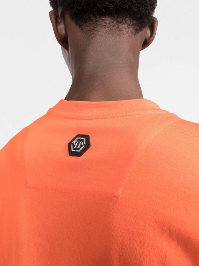 Philipp Plein T-shirt met skeletprint Oranje