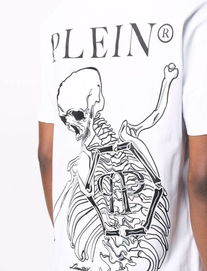 Philipp Plein T-shirt met skeletprint Wit