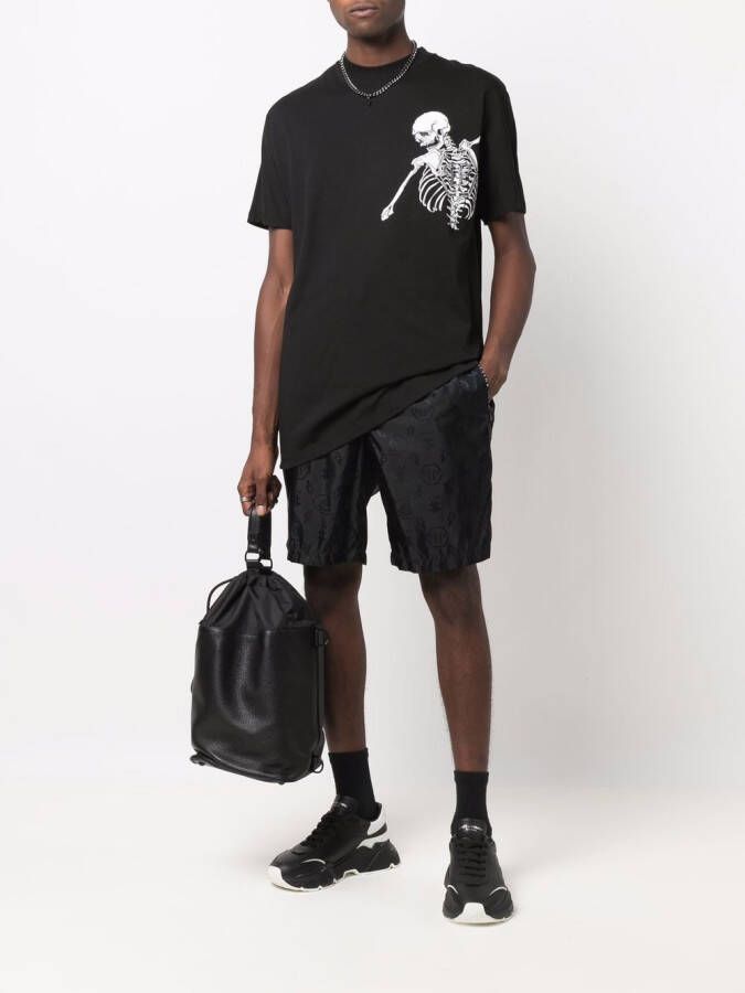 Philipp Plein T-shirt met skeletprint Zwart