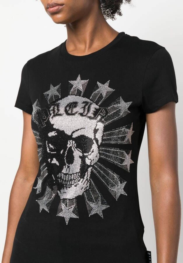 Philipp Plein T-shirt met stras Zwart