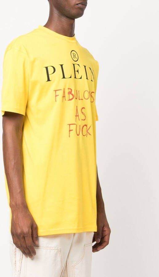 Philipp Plein T-shirt met tekst Geel