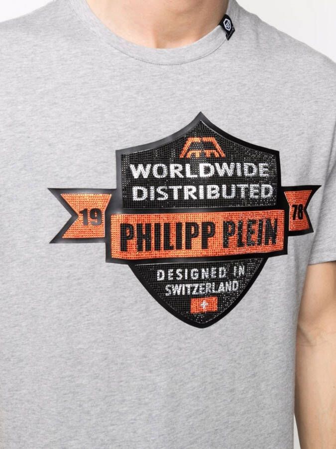 Philipp Plein T-shirt met tekst Grijs
