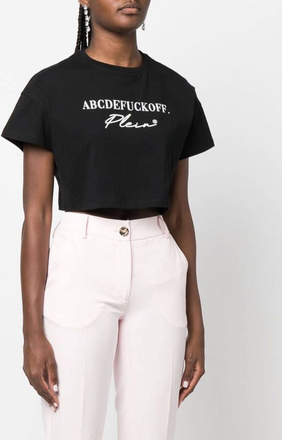 Philipp Plein T-shirt met tekst Zwart