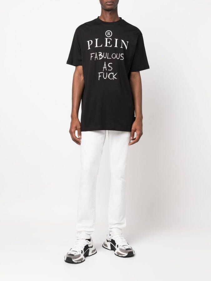 Philipp Plein T-shirt met tekst Zwart