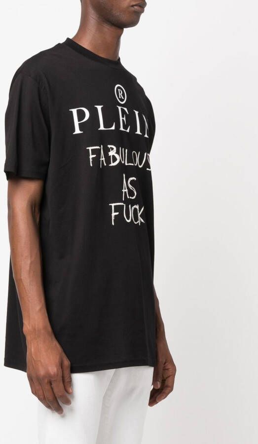 Philipp Plein T-shirt met tekst Zwart