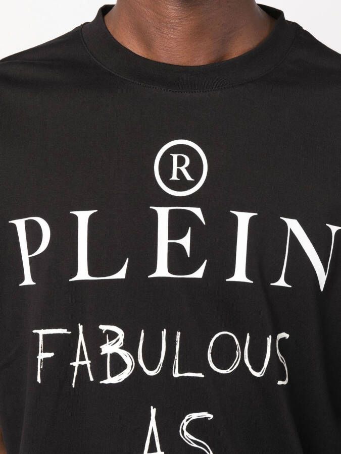 Philipp Plein T-shirt met tekst Zwart