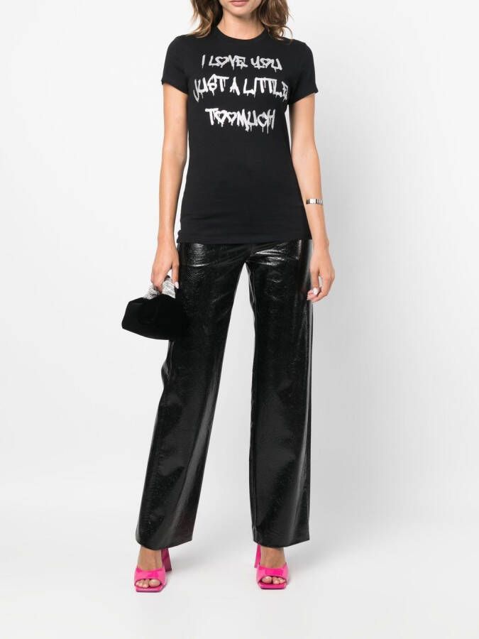 Philipp Plein T-shirt met tekst Zwart