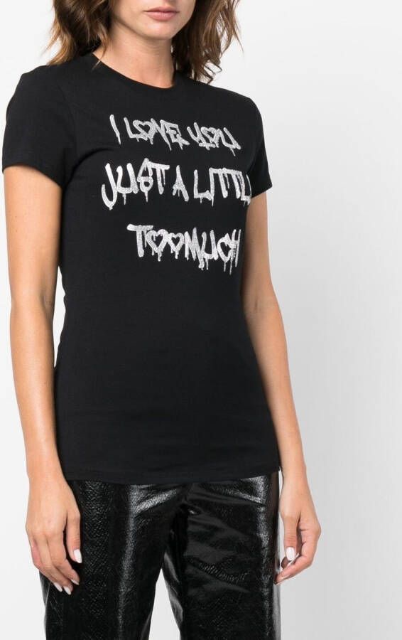 Philipp Plein T-shirt met tekst Zwart