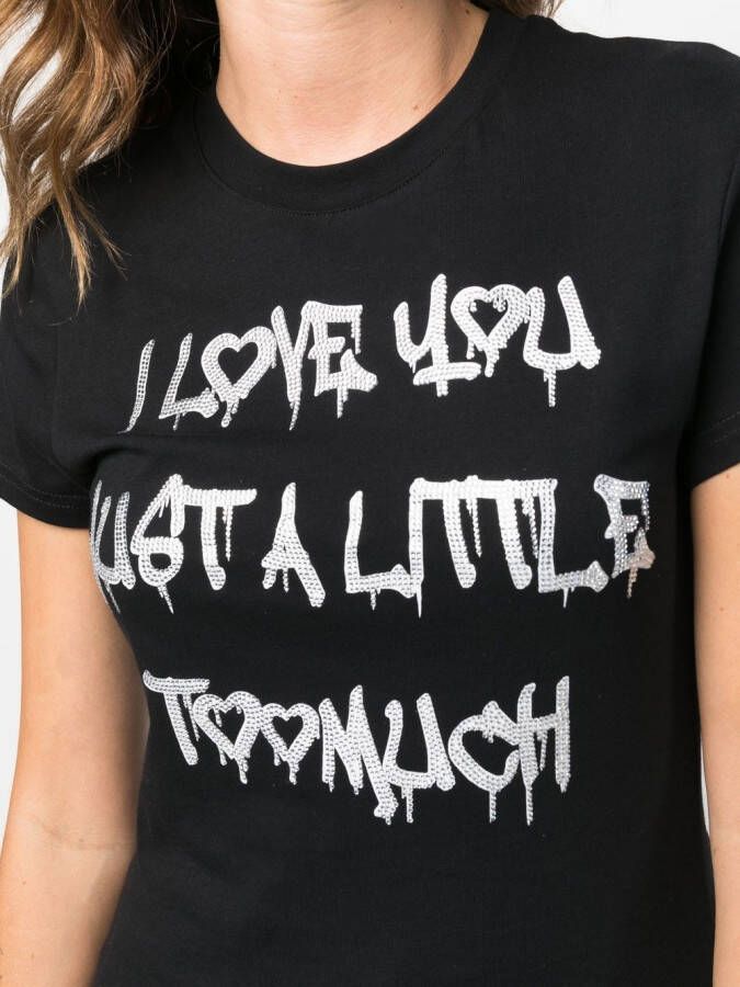 Philipp Plein T-shirt met tekst Zwart