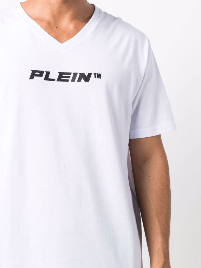 Philipp Plein T-shirt met V-hals Wit