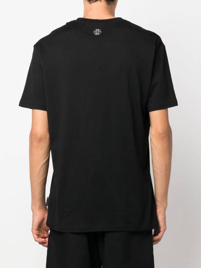 Philipp Plein T-shirt met V-hals Zwart