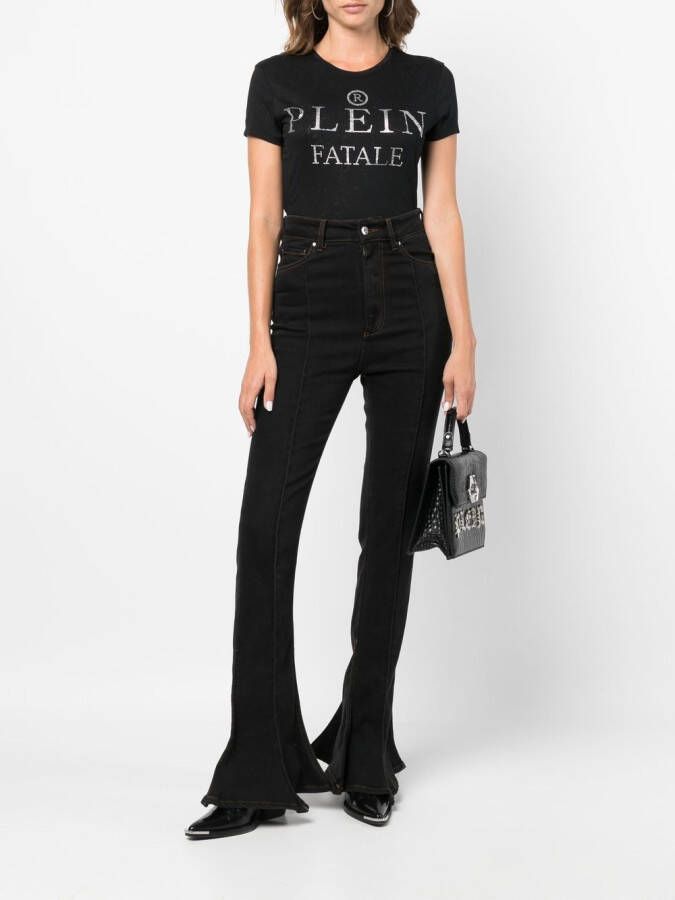 Philipp Plein T-shirt met verfraaid logo Zwart