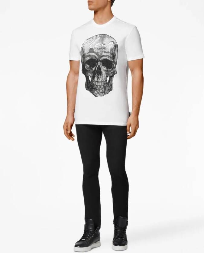 Philipp Plein T-shirt verfraaid met kristal Wit