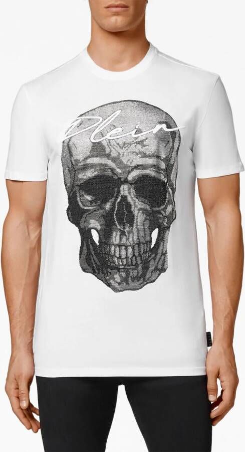 Philipp Plein T-shirt verfraaid met kristal Wit