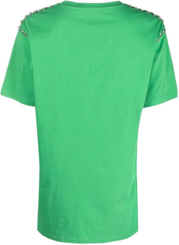Philipp Plein T-shirt verfraaid met kristallen Groen