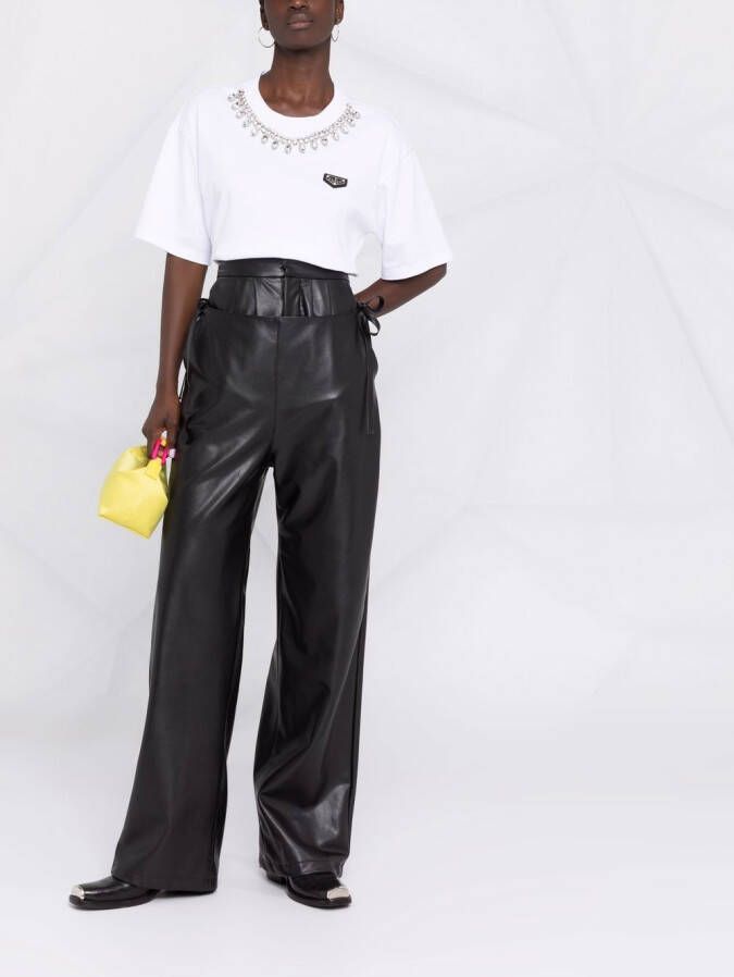 Philipp Plein T-shirt verfraaid met kristallen Wit