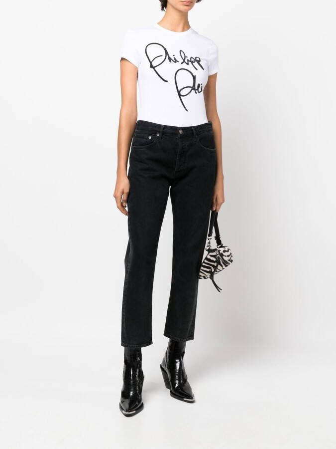 Philipp Plein T-shirt verfraaid met kristallen Wit