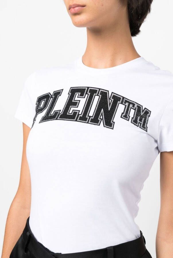 Philipp Plein T-shirt verfraaid met kristallen Wit