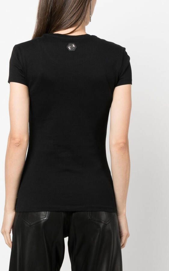 Philipp Plein T-shirt verfraaid met kristallen Zwart