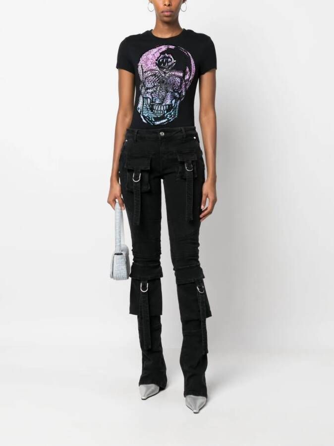 Philipp Plein T-shirt verfraaid met kristallen Zwart