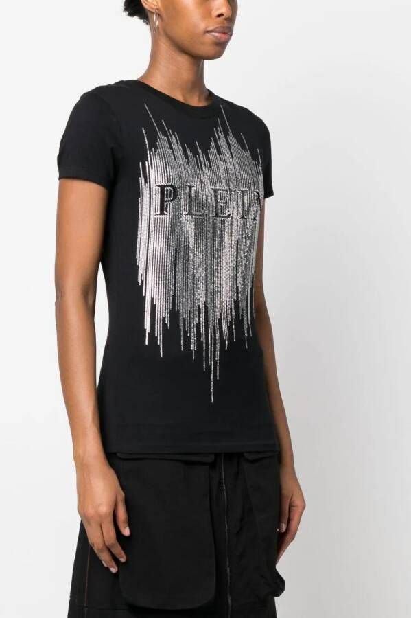 Philipp Plein T-shirt verfraaid met kristallen Zwart
