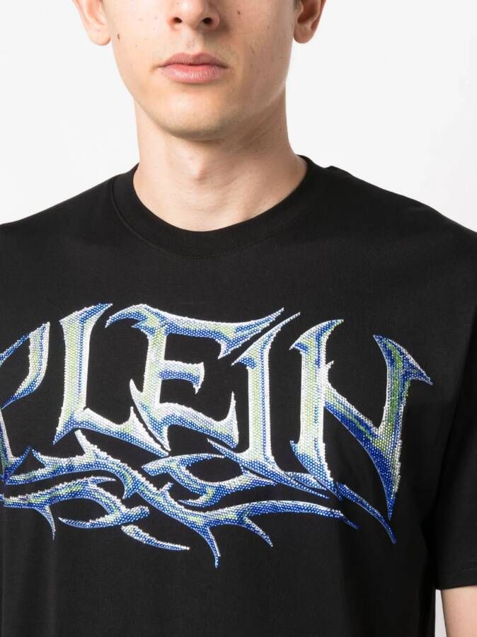 Philipp Plein T-shirt verfraaid met kristallen Zwart