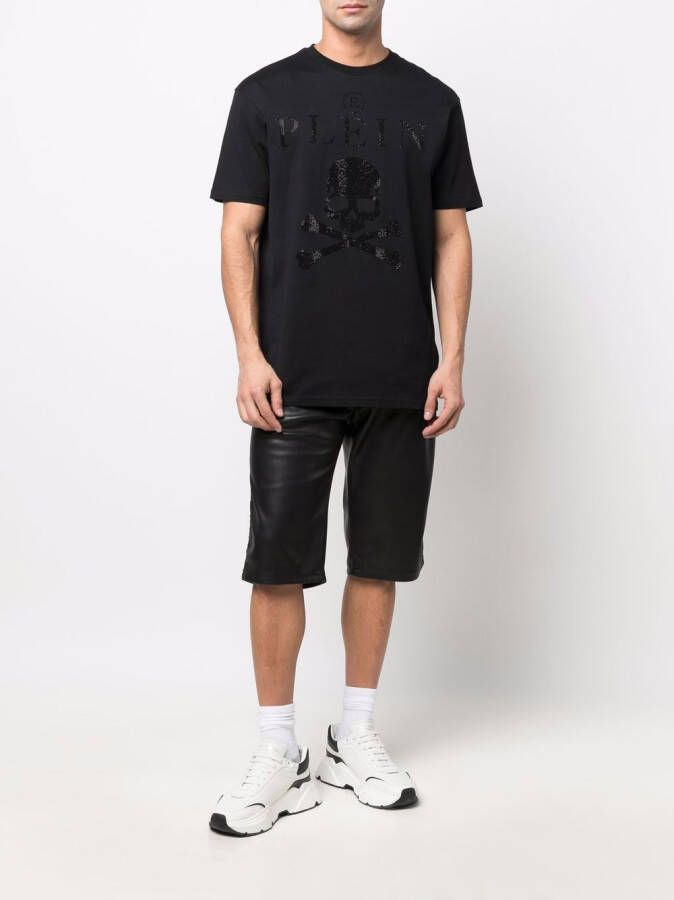 Philipp Plein T-shirt verfraaid met kristallen Zwart