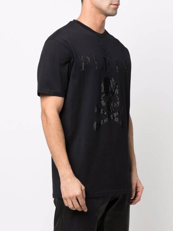 Philipp Plein T-shirt verfraaid met kristallen Zwart