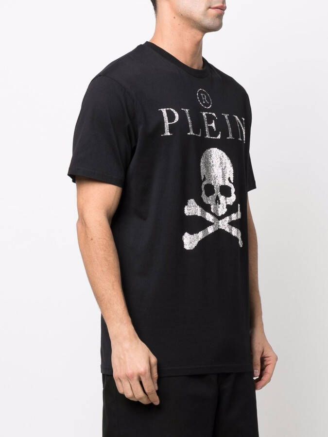 Philipp Plein T-shirt verfraaid met kristallen Zwart