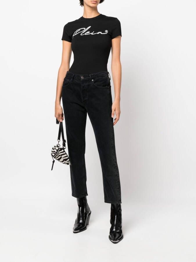 Philipp Plein T-shirt verfraaid met kristallen Zwart
