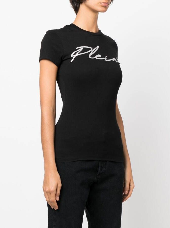Philipp Plein T-shirt verfraaid met kristallen Zwart