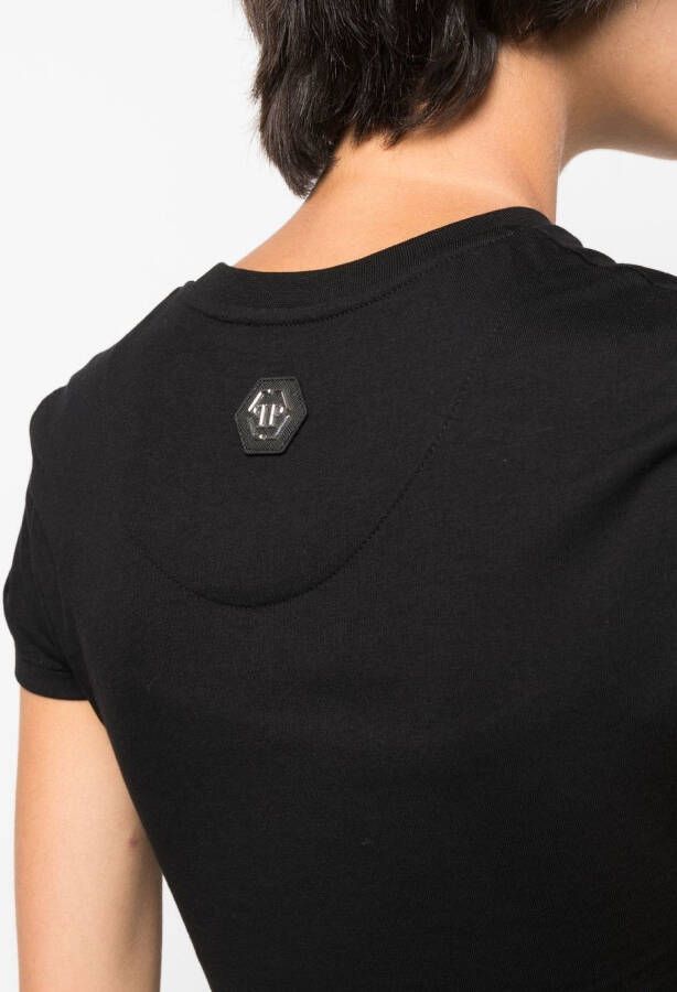 Philipp Plein T-shirt verfraaid met kristallen Zwart
